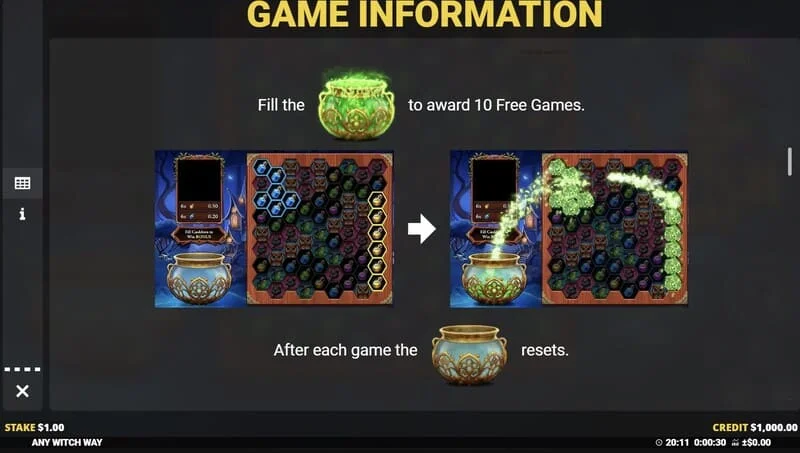 Any Witch Way – užpildytas katilas ir Free Games paleidimas